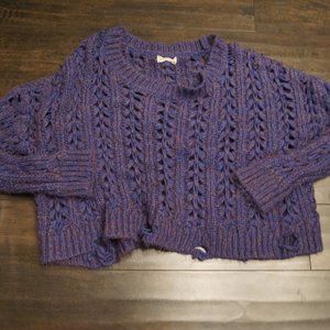 ❌Altar'd State Distressed Blue Shimmer Purple Sweater Size Large Super Sexy EUC!